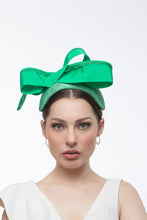 Load image into Gallery viewer, Bow Headband in Greens  by Felicity Northeast Millinery