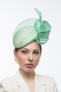 Mint Green Wave Beret By Felicity Northeast Millinery