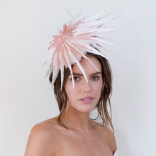Load image into Gallery viewer, The Sculptured Feather Platter in Pink and White by Felicity Northeast Millinery