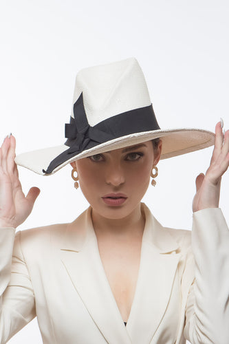 White Sculptured High Fedora By Felicity Northeast Millinery