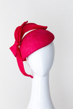 Load image into Gallery viewer, Hot Pink Double Bow Side Beret by Felicity Northeast Millinery