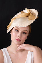 Load image into Gallery viewer, Ivory Platter with Natural Braid Swirls By Felicity Northeast Millinery