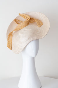Ivory Platter with Natural Braid Swirls By Felicity Northeast Millinery