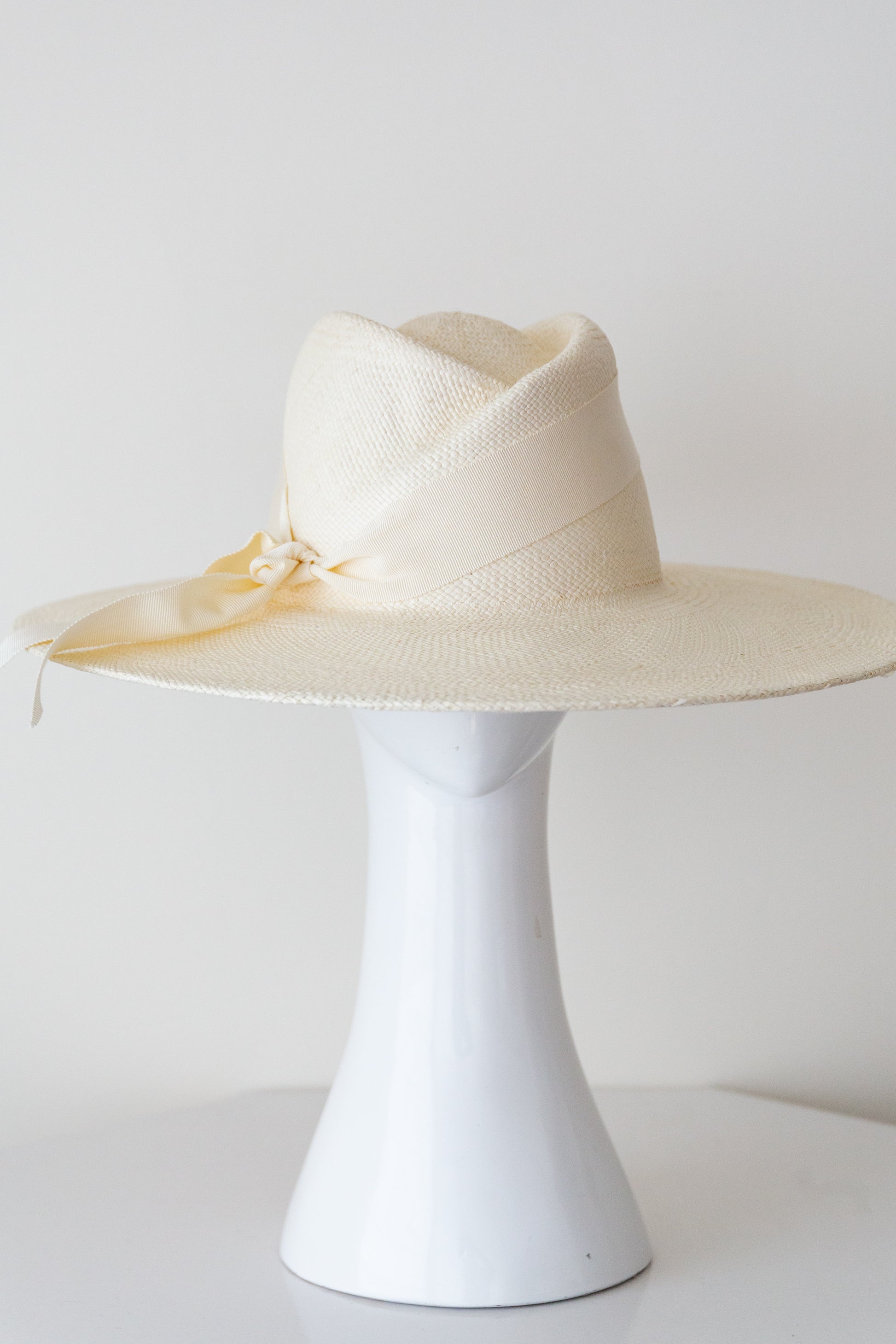 Panama Fedora in Ivory Straw By Felicity Northeast Millinery