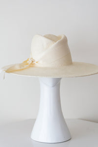 Panama Fedora in Ivory Straw By Felicity Northeast Millinery