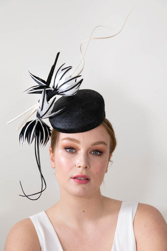 Derby Beret with Feather Flowers by Felicity Northeast Millinery