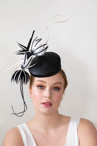 Derby Beret with Feather Flowers by Felicity Northeast Millinery