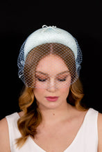 Load image into Gallery viewer, Pale Blue Headband with Removable Veiling by Felicity Northeast Millinery