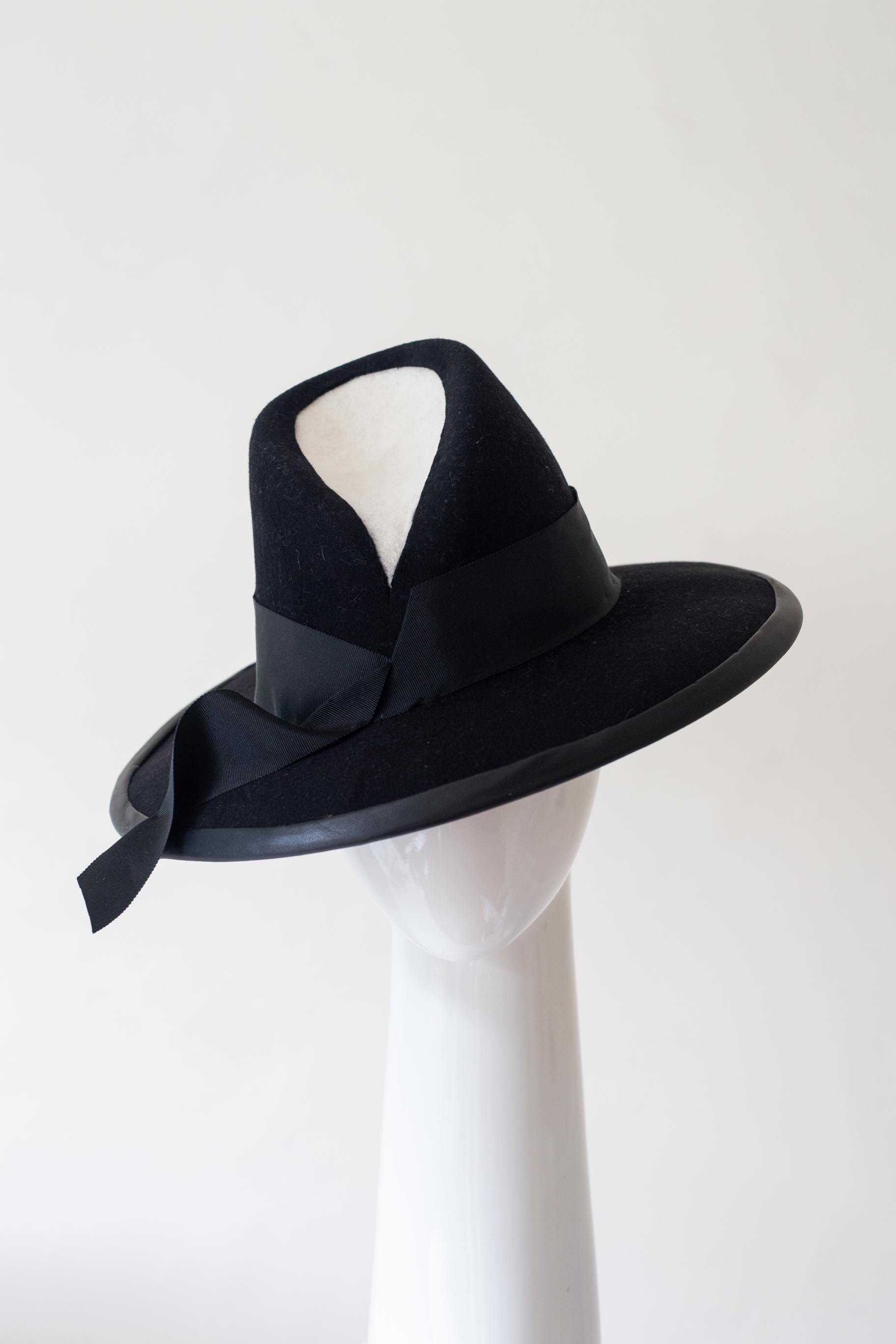 Black and White Felt High Fedora