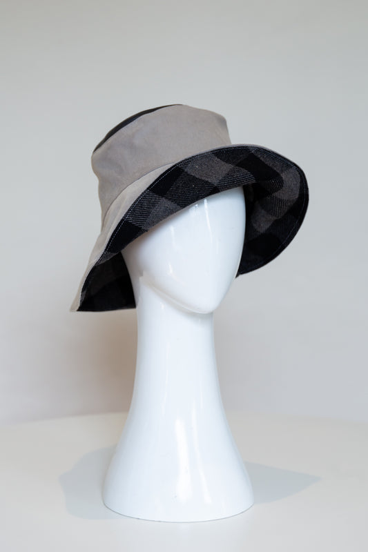 Bucket Rain Hat -Grey by Felicity Northeast Millinery 