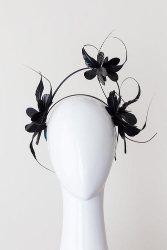 Climbing Floral Headband: black