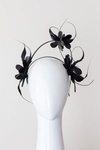 Climbing Floral Headband: black
