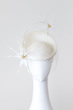 Load image into Gallery viewer, ELLA-   Ivory small platter with white feather flowers and veiling