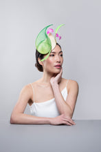 Load image into Gallery viewer, Sculptured Teardrop Headpiece in Gold, Greens and Pinks