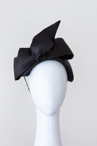 Black silk Bow Bandeau by Felicity Northeast Millinery