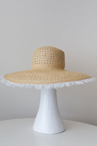 Fringed, Organic Canvas and Straw Sun Hat
