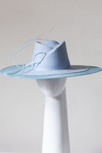 Load image into Gallery viewer, Pale Blue Wide Brimmed Fedora By Felicity Northeast Millinery