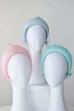 Load image into Gallery viewer, Pastel Blue, green pink Headband with Removable Veiling by Felicity Northeast Millinery