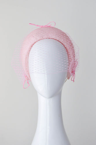 Pale Pink Headband with Removable Veiling by Felicity Northeast Millinery