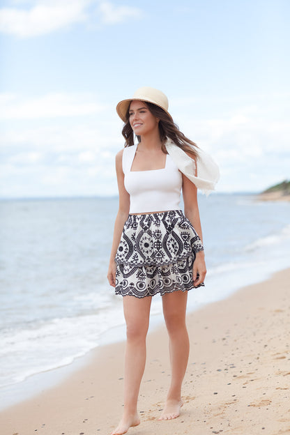 Panama Bucket Hat with Detachable  Fringed Scarf by Felicity Northeast Millinery 