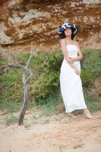 Load image into Gallery viewer, Raffia and Blue Canvas Bucket Sun Hat by Felicity Northeast Millinery 