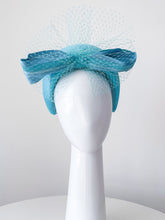 Load image into Gallery viewer, Sky Blue Halo with bow by Felicity Northeast Millinery