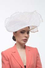 Load image into Gallery viewer, Sweeping White Platter Hat by Felicity Northeast Millinery