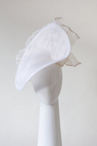 Sweeping White Platter Hat by Felicity Northeast Millinery