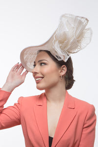 Sweeping White Platter Hat by Felicity Northeast Millinery