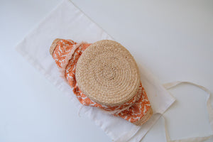 Travel Sun Hat: in Terracotta Orange and Straw by Felicity Northeast Millinery