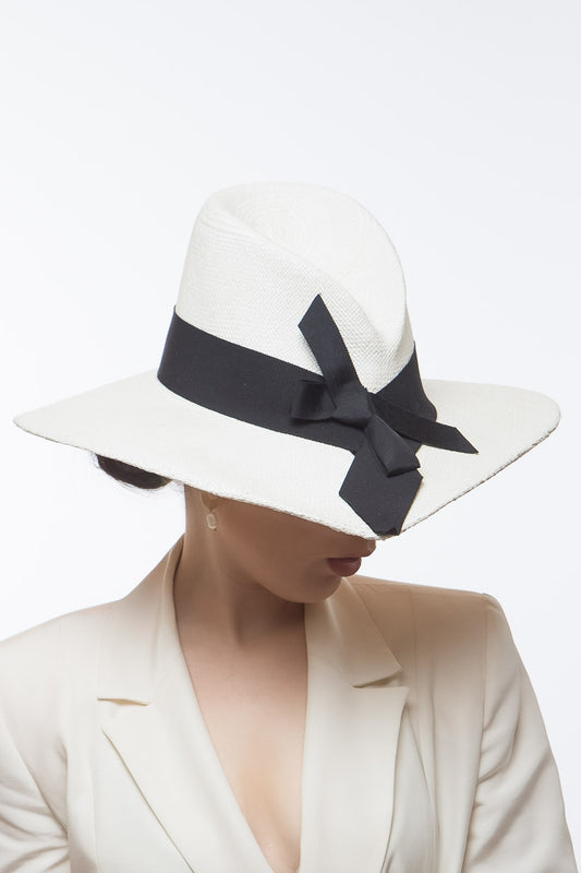 White Sculptured High Fedora By Felicity Northeast Millinery