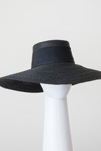 Load image into Gallery viewer, Black Milan braid straw wide brimmed sun hat