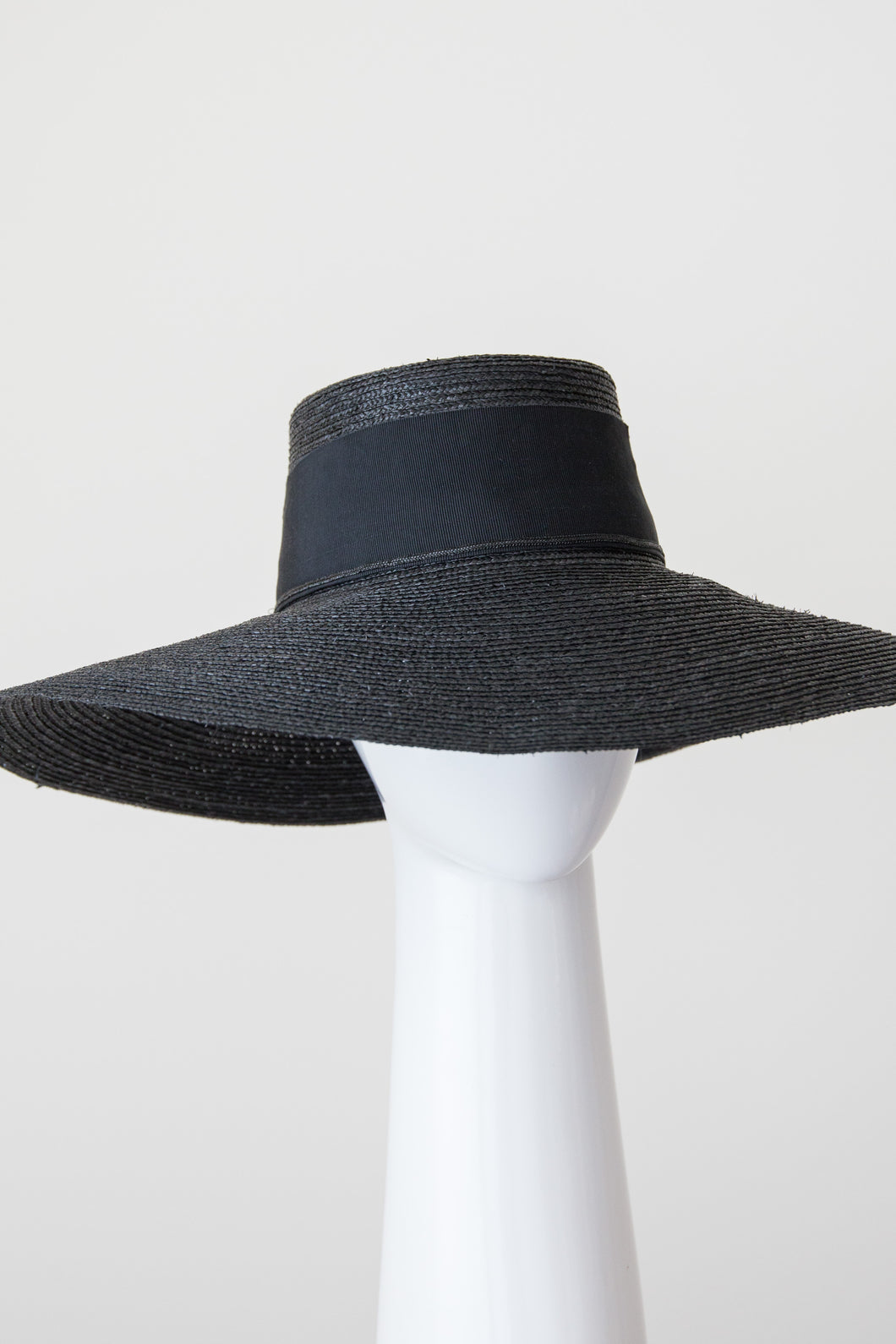 Black Milan braid straw wide brimmed sun hat