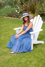 Load image into Gallery viewer, Wide Brimmed Dior Style Sun Hat with  Blue Moon organic Scarf by Felicity Northeast Millinery 