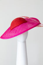 Load image into Gallery viewer, Wide Brimmed Hat in Pinks with Feathers
