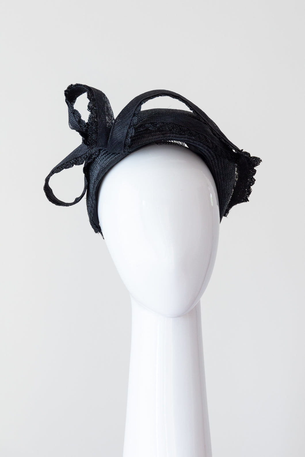 Black Halo Headband with Sweeping Side Bow