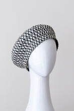 Load image into Gallery viewer, Black and White Soft Braid Beret by Felicity Northeast Millinery.