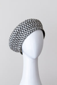 Black and White Soft Braid Beret by Felicity Northeast Millinery.