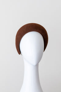 GREBE BANDEAU rich brown curved felt headband