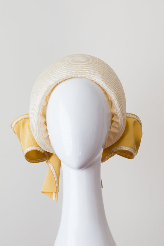 MEG- cream open pillbox with gold bow