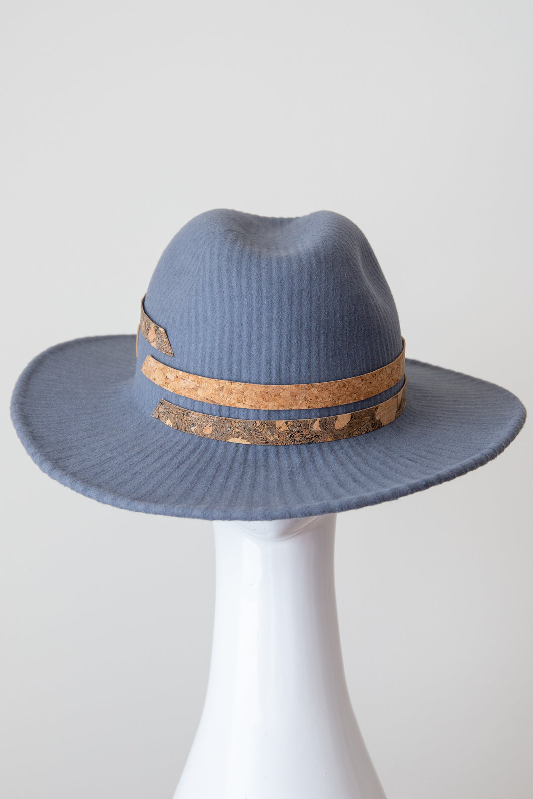 The Grey and Natural Fedora by Felicity Northeast Millinery